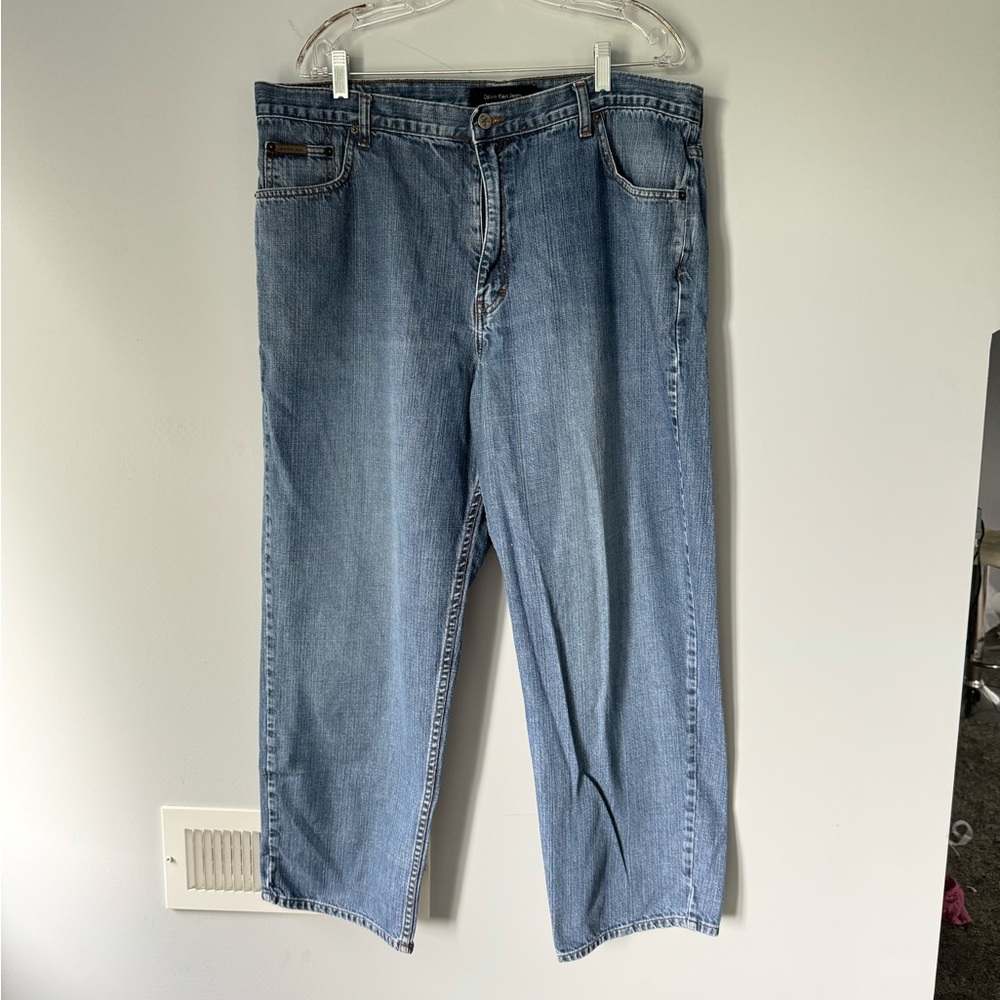 Calvin Klein Jeans Mens 40 Blue Relaxed Straight Medium Wash Casual Denim